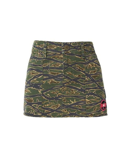 HYSTERIC GLAMOUR（ヒステリックグラマー）の「NOISE PATCH ミリタリーローライズミニスカート（スカート・レディース・ブラック/カーキ/カーキ系・SMALL/MEDIUM）」の3枚目の写真