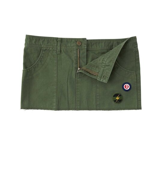 HYSTERIC GLAMOUR(ヒステリックグラマー)の「NOISE PATCH ミリタリーローライズミニスカート(スカート・レディース・ブラック/カーキ/カーキ系・SMALL/MEDIUM/X-SMALL)」の6枚目の写真