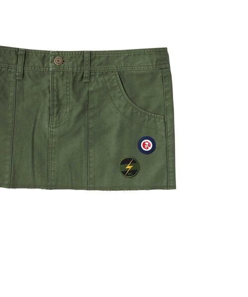 HYSTERIC GLAMOUR(ヒステリックグラマー)の「NOISE PATCH ミリタリーローライズミニスカート(スカート・レディース・ブラック/カーキ/カーキ系・SMALL/MEDIUM/X-SMALL)」の7枚目の写真