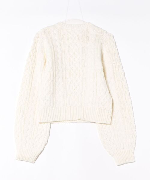 LUDICRUM(ルーディクルム)の「Cable knit wool top(ニット/セーター・レディース・オフホワイト/チャコールグレー/グリーン・FREE)」の11枚目の写真