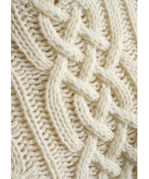 LUDICRUM(ルーディクルム)の「Cable knit wool top(ニット/セーター・レディース・オフホワイト/チャコールグレー/グリーン・FREE)」の9枚目の写真