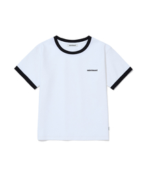 リブリンガークロップTシャツ-ホワイト
