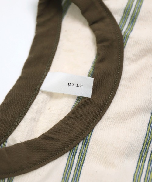 prit（プリット）の「[prit] リサイクルムラ糸天竺レトロボーダー クルーネックルーズTシャツ（Tシャツ/カットソー・レディース・ブルー系その他/ホワイト系その他・FREE）」の16枚目の写真