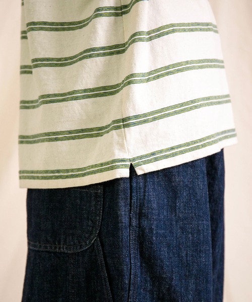 prit（プリット）の「[prit] リサイクルムラ糸天竺レトロボーダー クルーネックルーズTシャツ（Tシャツ/カットソー・レディース・ブルー系その他/ホワイト系その他・FREE）」の14枚目の写真