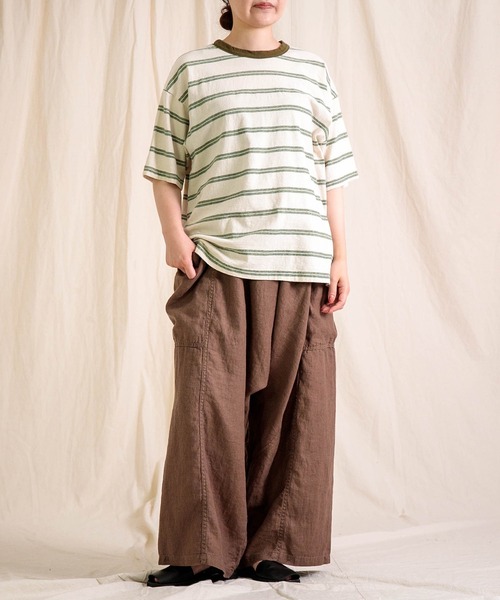 prit（プリット）の「[prit] リサイクルムラ糸天竺レトロボーダー クルーネックルーズTシャツ（Tシャツ/カットソー・レディース・ブルー系その他/ホワイト系その他・FREE）」の17枚目の写真