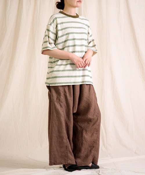 prit（プリット）の「[prit] リサイクルムラ糸天竺レトロボーダー クルーネックルーズTシャツ（Tシャツ/カットソー・レディース・ブルー系その他/ホワイト系その他・FREE）」の18枚目の写真
