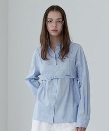 STRIPE SHIRTS BUSTIER SET BLUE