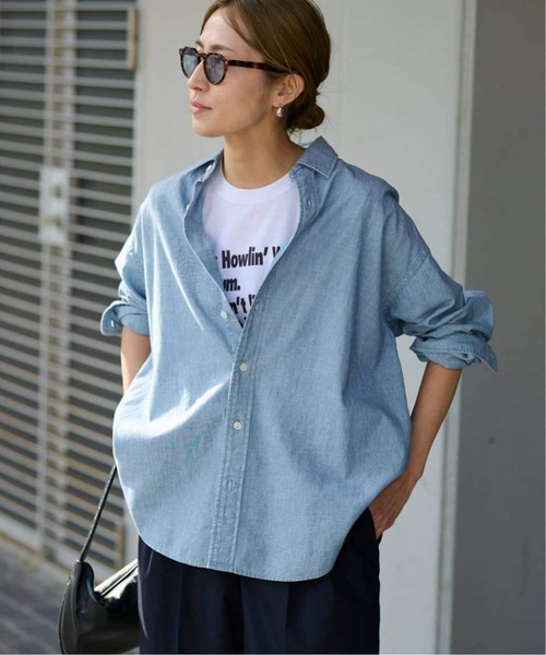 FRAMeWORK（フレームワーク）の「≪追加≫ダンガリーシャツ（シャツ/ブラウス・レディース・エメラルドブルー/サックスブルー・FREE）」の2枚目の写真