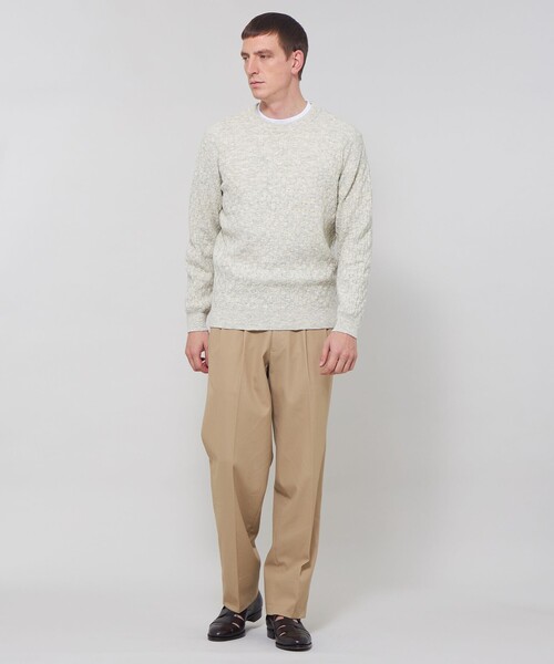 MACKINTOSH LONDON(マッキントッシュ ロンドン)の「【LEON掲載】ウールコットンバスケットクルーネックニット(ニット/セーター・メンズ・ライトブルー/ピンク/ライトグレー・L/M)」の4枚目の写真