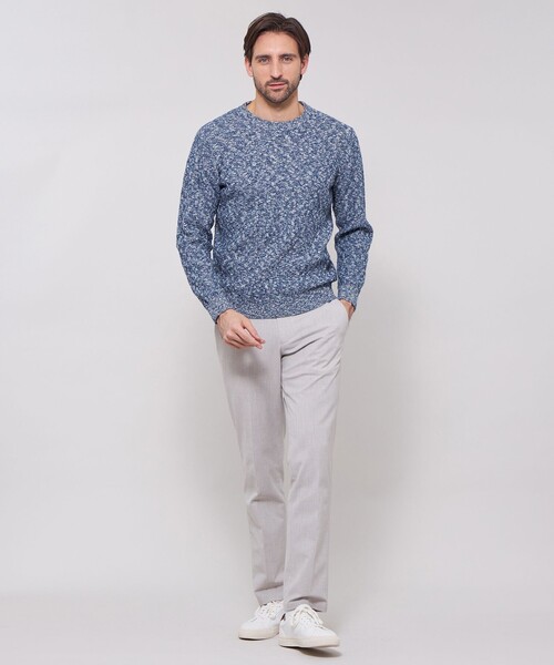 MACKINTOSH LONDON(マッキントッシュ ロンドン)の「【LEON掲載】ウールコットンバスケットクルーネックニット(ニット/セーター・メンズ・ライトブルー/ピンク/ライトグレー・L/M)」の7枚目の写真