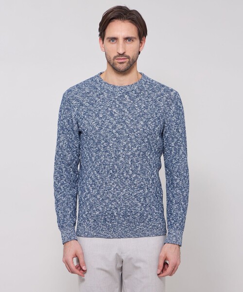 MACKINTOSH LONDON(マッキントッシュ ロンドン)の「【LEON掲載】ウールコットンバスケットクルーネックニット(ニット/セーター・メンズ・ライトブルー/ピンク/ライトグレー・L/M)」の8枚目の写真