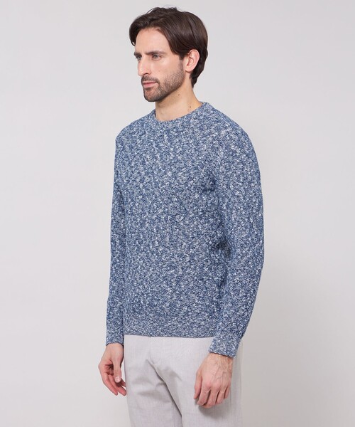 MACKINTOSH LONDON(マッキントッシュ ロンドン)の「【LEON掲載】ウールコットンバスケットクルーネックニット(ニット/セーター・メンズ・ライトブルー/ピンク/ライトグレー・L/M)」の9枚目の写真