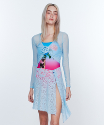DELIGHTPOOL（ディライトプール）の「Lace Midi Skirt - Sky Blue（スカート）」