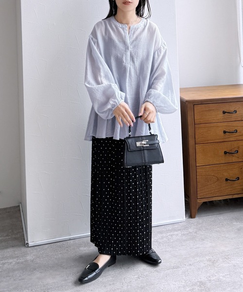 reca（レカ）の「シアーフレアブラウス（Tシャツ/カットソー・レディース・オフホワイト/ブラック/サックスブルー・M）」の13枚目の写真