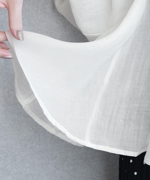 reca（レカ）の「シアーフレアブラウス（Tシャツ/カットソー・レディース・オフホワイト/ブラック/サックスブルー・M）」の19枚目の写真