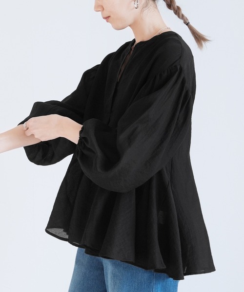 reca（レカ）の「シアーフレアブラウス（Tシャツ/カットソー・レディース・オフホワイト/ブラック/サックスブルー・M）」の21枚目の写真