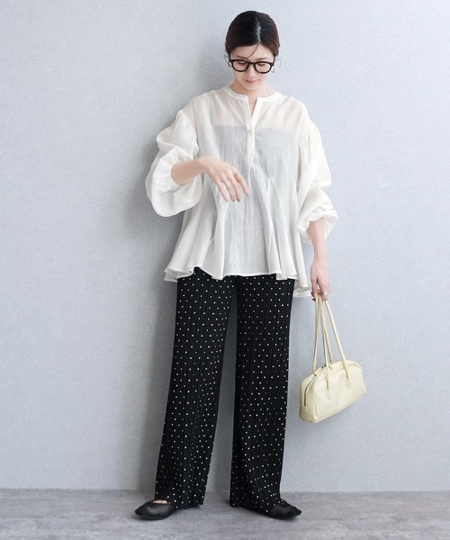 reca（レカ）の「シアーフレアブラウス（Tシャツ/カットソー・レディース・オフホワイト/ブラック/サックスブルー・M）」の16枚目の写真