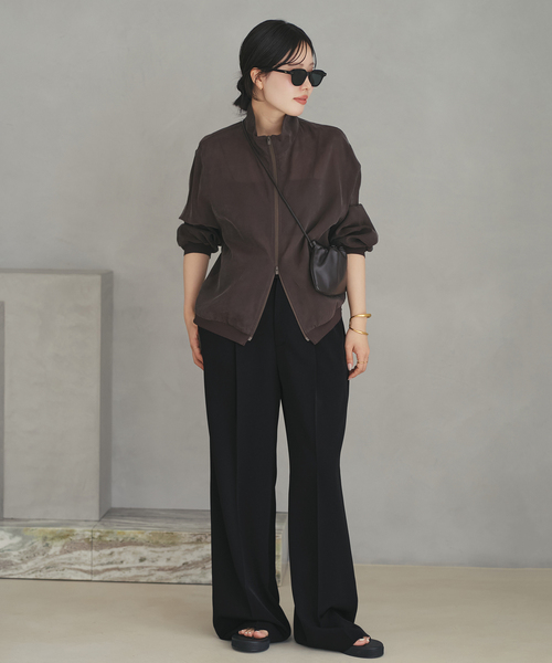 plage(プラージュ)の「beautiful tuck パンツ(スラックス・レディース・ベージュ/ブラック・36/38/34)」の15枚目の写真