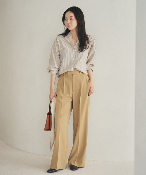 plage(プラージュ)の「beautiful tuck パンツ(スラックス・レディース・ベージュ/ブラック・36/38/34)」の16枚目の写真