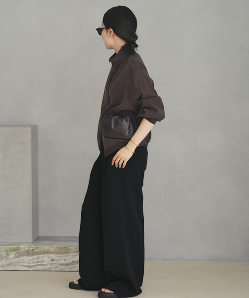 plage(プラージュ)の「beautiful tuck パンツ(スラックス・レディース・ベージュ/ブラック・36/38/34)」の19枚目の写真