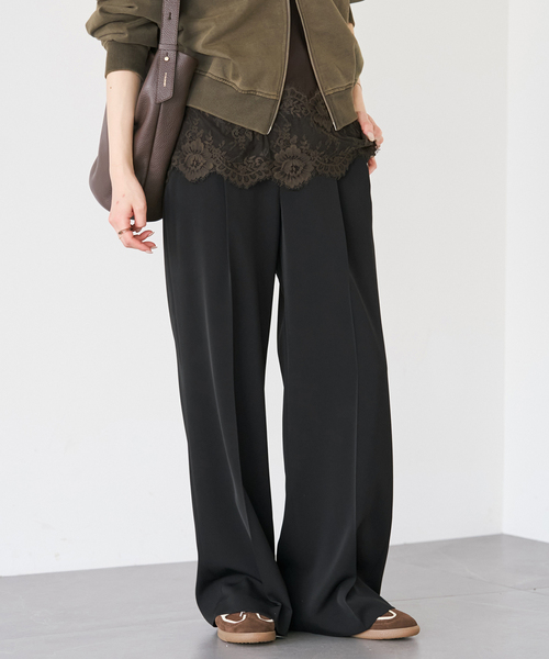 plage(プラージュ)の「beautiful tuck パンツ(スラックス・レディース・ベージュ/ブラック・36/38/34)」の14枚目の写真