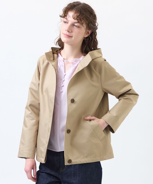 MACKINTOSH PHILOSOPHY（ﾏｯｷﾝﾄｯｼｭ ﾌｨﾛｿﾌｨｰ）の「【WEB&一部店舗限定】【CLUNY（クルニー）】ダブルクロス製（ブルゾン・レディース・ベージュ/ダークネイビー・38/36）」の2枚目の写真