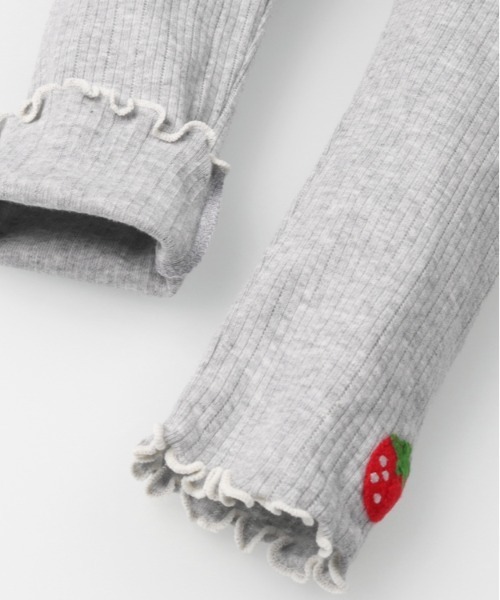 Moujonjon（ムージョンジョン）の「いちご刺繍ロングレギンス（その他パンツ・キッズ・オフホワイト/グレー・80/90/100/110/120/130）」の5枚目の写真