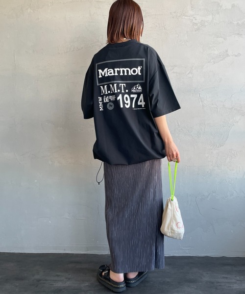 MARMOT（マーモット）の「[Marmot/マーモット] 別注 ドローコード付き ヒストリーロゴ バックプリントTシャツ（Tシャツ/カットソー・レディース・ホワイト/ダークブラウン/ブラック・S/M/L/XL）」の6枚目の写真