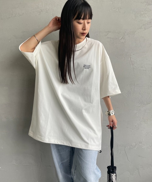 MARMOT（マーモット）の「[Marmot/マーモット] 別注 ドローコード付き ヒストリーロゴ バックプリントTシャツ（Tシャツ/カットソー・レディース・ホワイト/ダークブラウン/ブラック・S/M/L/XL）」の9枚目の写真