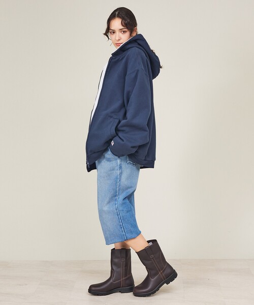 Russell Athletic(ラッセルアスレティック)の「【BerBerjin × RUSSELL ATHLETIC / ベルベルジン × ラッセル アスレティック】Pro Cotton Double Face Zip Hoodie / 別注 プロコットン(パーカー・メンズ・ブラック/ネイビー・M/L/S/XL)」の6枚目の写真