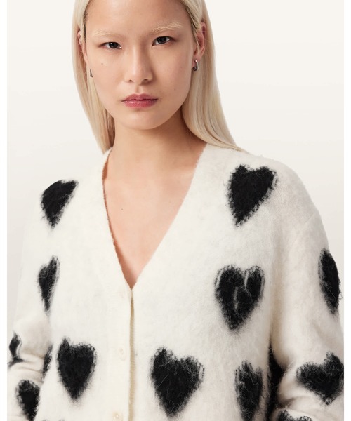 ALLSAINTS(オールセインツ)の「SCATTER HEART CARDIGAN | SCATTER ハード カーディガン(カーディガン/ボレロ・レディース・ホワイト系その他・XS/S/M/L)」の2枚目の写真