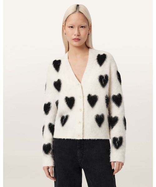 ALLSAINTS(オールセインツ)の「SCATTER HEART CARDIGAN | SCATTER ハード カーディガン(カーディガン/ボレロ・レディース・ホワイト系その他・XS/S/M/L)」の4枚目の写真