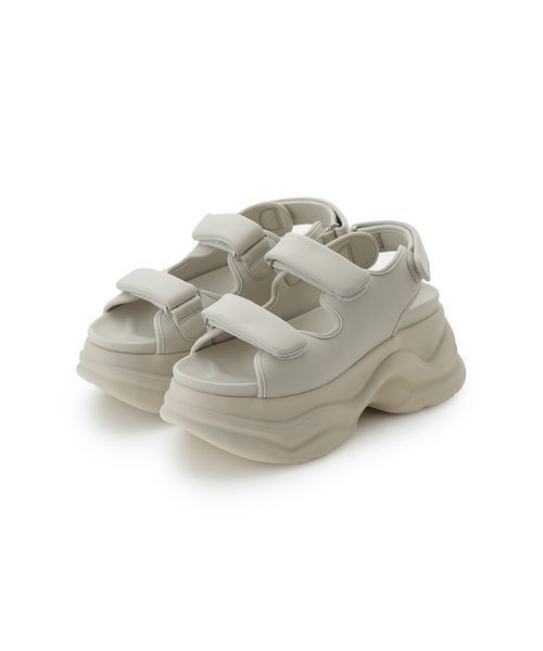 emmi(エミ)の「ボリュームソールサンダル(サンダル・レディース・ブラック/アイボリー・24.5/23.5/22.5)」の1枚目の写真