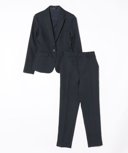 m.f.editorial（エムエフエディトリアル）の「【ストレッチ ウォッシャブル イージーケア】m.f.エディトリアル レディース 1ボタン ジャケット + テーパード パンツ ビジネス セットアップ スーツ 紺（スーツセット・レディース・ネイビー・S/MEDIUM/LARGE/X-LARGE）」の4枚目の写真