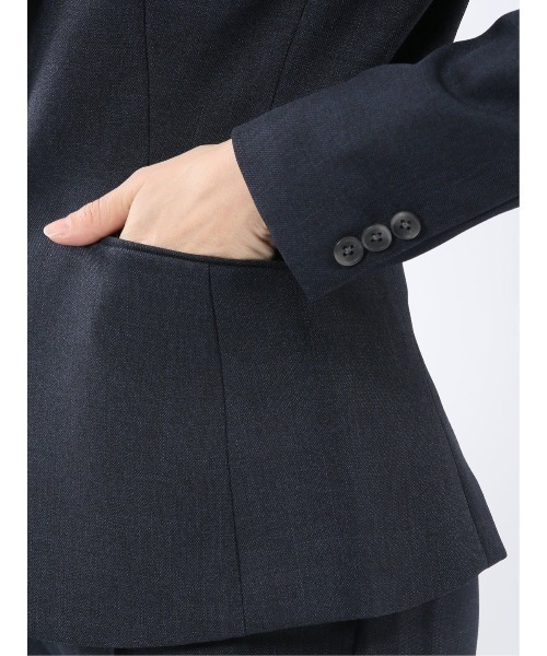 m.f.editorial（エムエフエディトリアル）の「【ストレッチ ウォッシャブル イージーケア】m.f.エディトリアル レディース 1ボタン ジャケット + テーパード パンツ ビジネス セットアップ スーツ 紺（スーツセット・レディース・ネイビー・S/MEDIUM/LARGE/X-LARGE）」の9枚目の写真