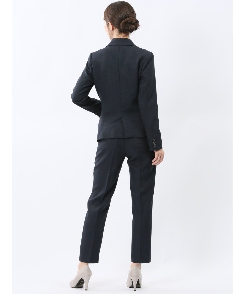 m.f.editorial（エムエフエディトリアル）の「【ストレッチ ウォッシャブル イージーケア】m.f.エディトリアル レディース 1ボタン ジャケット + テーパード パンツ ビジネス セットアップ スーツ 紺（スーツセット・レディース・ネイビー・S/MEDIUM/LARGE/X-LARGE）」の15枚目の写真