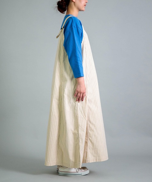 OMNIGOD（オムニゴッド）の「[OMNIGOD womens / オムニゴッド] ピンストライプオックスフォード スリーブレスドレス（ジャンパースカート・レディース・アイボリー・FREE）」の6枚目の写真