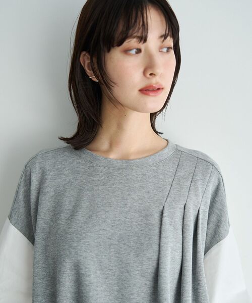 Editt by YECCA VECCA（エディットバイイェッカヴェッカ）の「アシメバルーンプルオーバー（スウェット・レディース・グレー/ネイビー・FREE）」の9枚目の写真