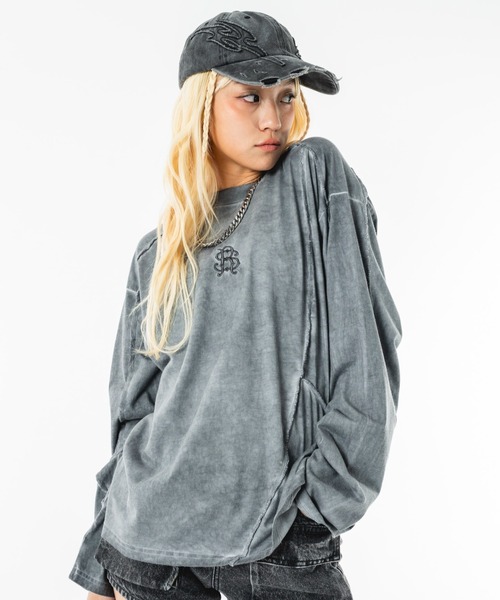 SHORT ROUND（ショートラウンド）の「SHORT ROUND/【26年春夏新作】コールドダイスウィッチングT(LS)（Tシャツ/カットソー・メンズ・グレー/ブラック系その他・MEDIUM/LARGE）」の4枚目の写真