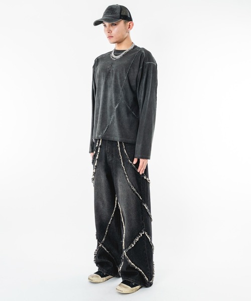 SHORT ROUND（ショートラウンド）の「SHORT ROUND/【26年春夏新作】コールドダイスウィッチングT(LS)（Tシャツ/カットソー・メンズ・グレー/ブラック系その他・MEDIUM/LARGE）」の7枚目の写真