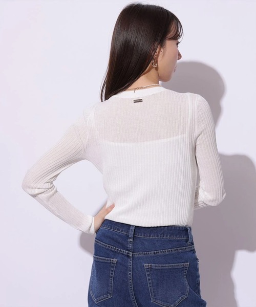 Mystrada（マイストラーダ）の「シアークルーネックニット（ニット/セーター・レディース・ブラック/ホワイト・38）」の10枚目の写真