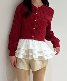 MAJESTIC LEGON | ゴールドボタンケーブルニットカーデ(カーディガン/ボレロ)