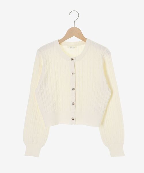MAJESTIC LEGON（マジェスティックレゴン）の「ゴールドボタンケーブルニットカーデ（カーディガン/ボレロ・レディース・アイボリー/ネイビー/ピンク/レッド・MEDIUM）」の12枚目の写真
