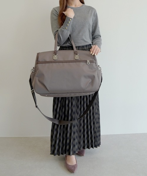 PROGRES(プログレ)の「ボストンバッグ アベス 30L ボトルホルダー 20186(ボストンバッグ・レディース・ダークベージュ/ブラウン/ブラック・FREE)」の5枚目の写真