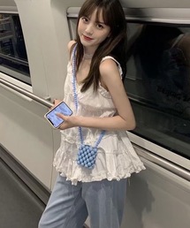 LUGG NAGG（ラグナグ）の「【LUGG NAGG】フリル×リボン キャミチュニック（キャミソール）」