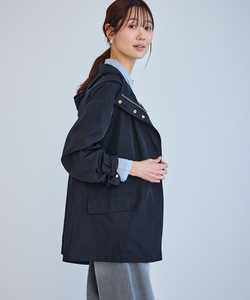 ROPE' PICNIC（ロペピクニック）の「ミドル丈マウンテンパーカー スプリングコート/花粉ガード・撥水（マウンテンパーカー・レディース・ダークブラウン/ライトグレー/チャコールグレー/ネイビー・FREE）」の5枚目の写真