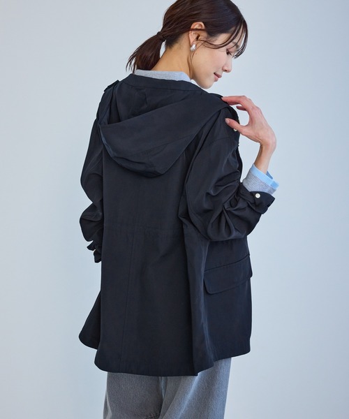 ROPE' PICNIC（ロペピクニック）の「ミドル丈マウンテンパーカー スプリングコート/花粉ガード・撥水（マウンテンパーカー・レディース・ダークブラウン/ライトグレー/チャコールグレー/ネイビー・FREE）」の6枚目の写真