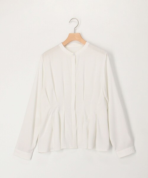 MICO COULIER（ミコクリエ）の「TRピケタックブラウス（シャツ/ブラウス・レディース・ネイビー/オフホワイト/サックスブルー・38）」の2枚目の写真