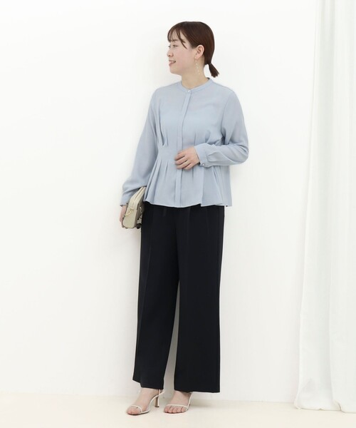 MICO COULIER（ミコクリエ）の「TRピケタックブラウス（シャツ/ブラウス・レディース・ネイビー/オフホワイト/サックスブルー・38）」の6枚目の写真