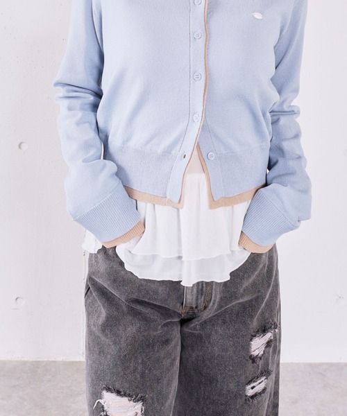 archives(アルシーヴ)の「ドットアソートシアーフリルカットTOPS(Tシャツ/カットソー・レディース・ブラック/オフホワイト/ホワイト・MEDIUM)」の2枚目の写真